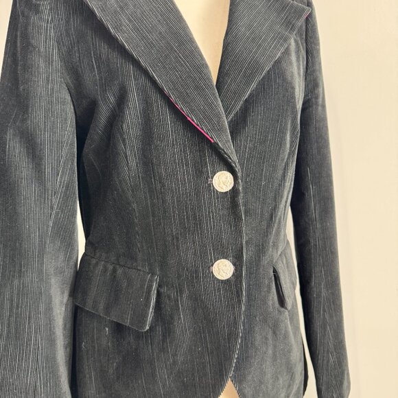 Alice + Olivia Vintage Black Corduroy Blazer, Size M - Picture 11 of 17